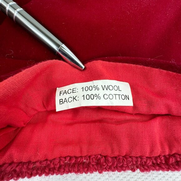 Vintage Christmas Stocking Wool Tapestry Holiday Design Cotton Velvet Back 19" - Picture 6 of 8